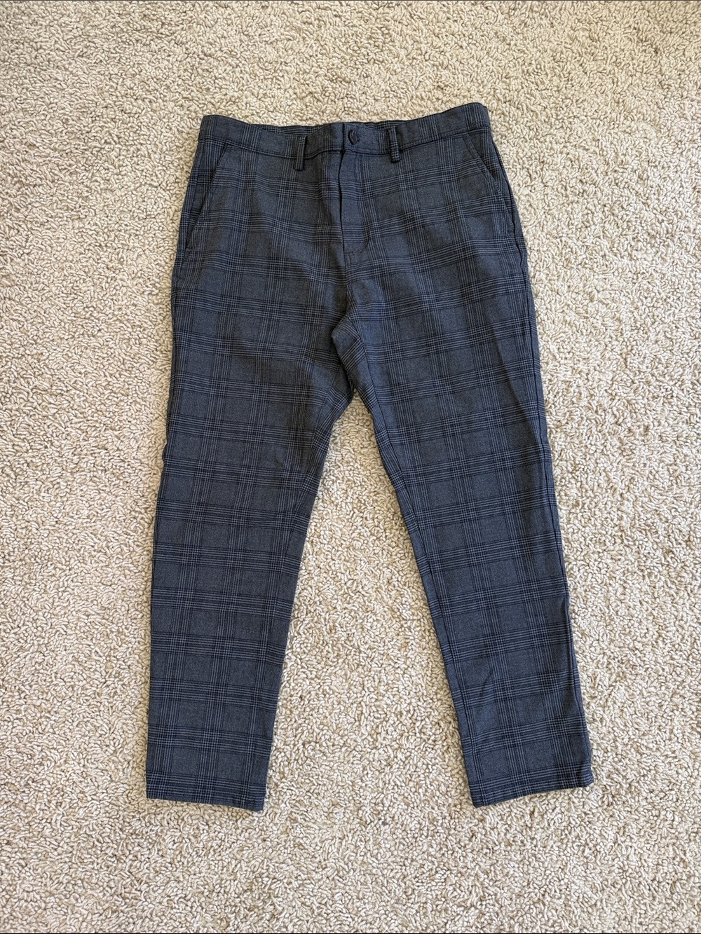 Zara Men's Black & Gray Plaid Dress Pants size 34